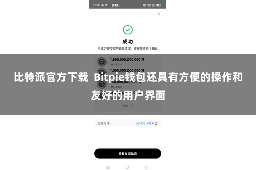 比特派官方下载  Bitpie钱包还具有方便的操作和友好的用户界面